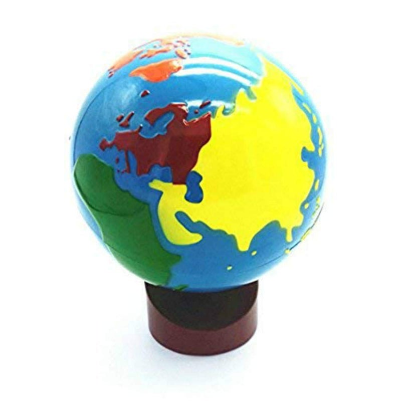 Baby Earth Globe Toys Montessori Earth Globe Plastic and Wood Material Learn to Know World Children Early Learning Teaching Aids multicolor