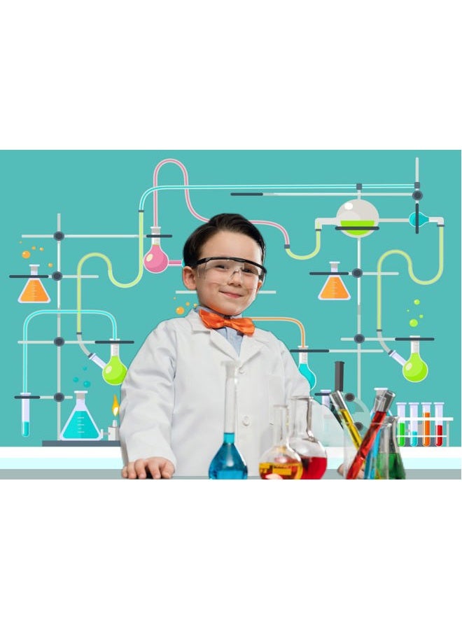 Loccor 9x6ft Fabric Chemical Lab Backdrop Blackboard Chemical Elements Scene Setter Online Teaching Background for Students Mad Scientist Birthday Party Graduation Video Decor Laboratory Banner - Image 3