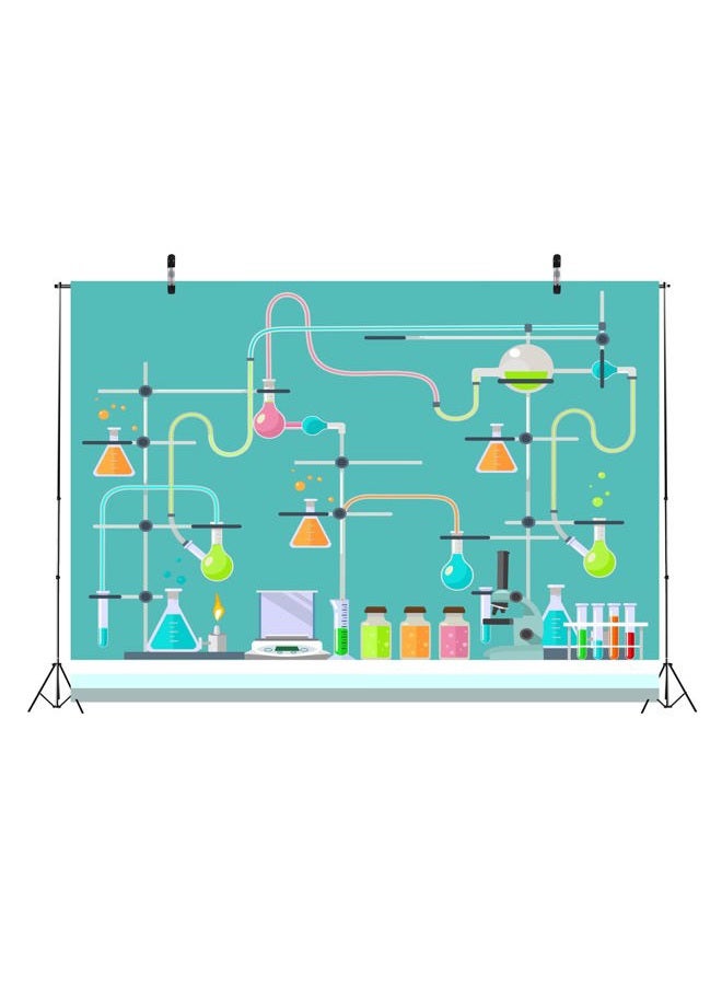 Loccor 9x6ft Fabric Chemical Lab Backdrop Blackboard Chemical Elements Scene Setter Online Teaching Background for Students Mad Scientist Birthday Party Graduation Video Decor Laboratory Banner - Image 4