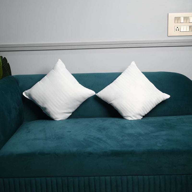 Kuber Industries Pack of 5 Soft Microfiber Sofa Cushions 16 inch x 16 inch Decorative Sofa Pillows for Car Couch Perfectly Plush and Cozy Cushion for Relaxation Back Support Plain White - Image 2