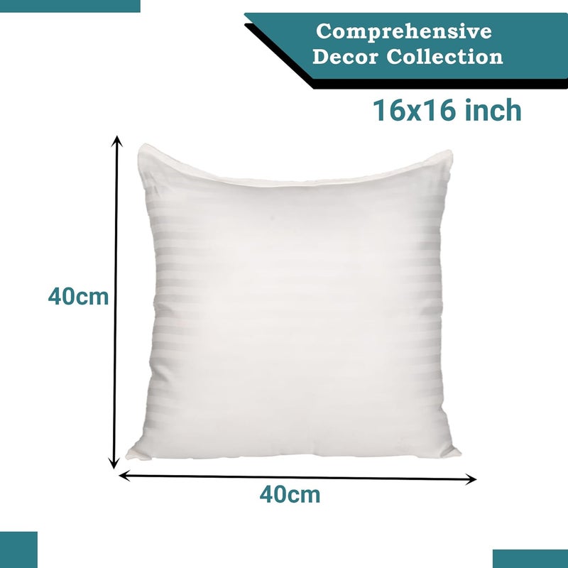 Kuber Industries Pack of 5 Soft Microfiber Sofa Cushions 16 inch x 16 inch Decorative Sofa Pillows for Car Couch Perfectly Plush and Cozy Cushion for Relaxation Back Support Plain White - Image 3