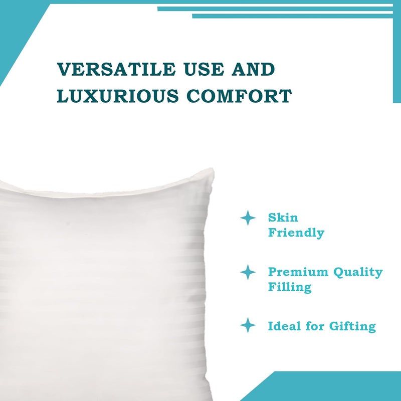 Kuber Industries Pack of 5 Soft Microfiber Sofa Cushions 16 inch x 16 inch Decorative Sofa Pillows for Car Couch Perfectly Plush and Cozy Cushion for Relaxation Back Support Plain White - Image 5