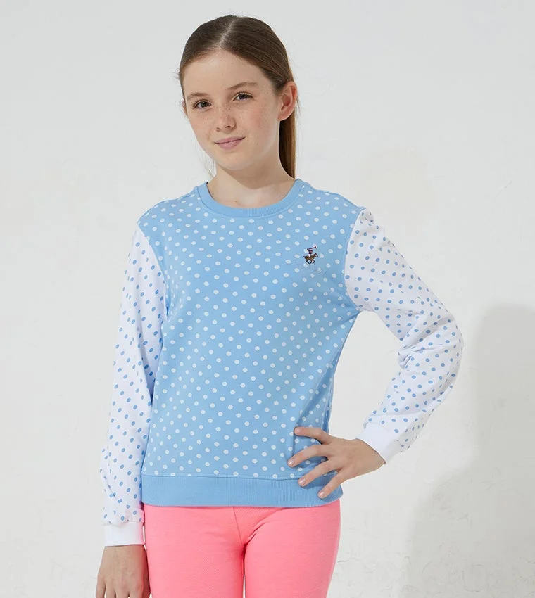 BEVERLY HILLS POLO CLUB Polka Dots Printed Pullover