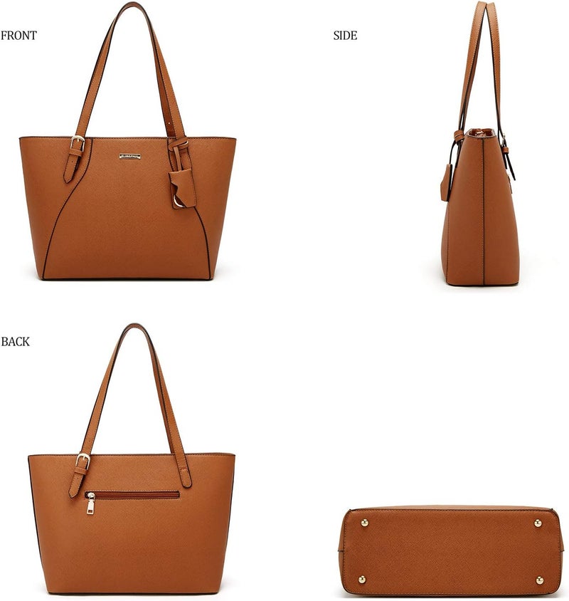YTL Women Fashion Handbags Wallet Tote Bag Shoulder Bag Top Handle Satchel Purse Set 4pcs - Image 3