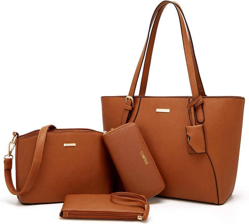 YTL Women Fashion Handbags Wallet Tote Bag Shoulder Bag Top Handle Satchel Purse Set 4pcs - Image 1