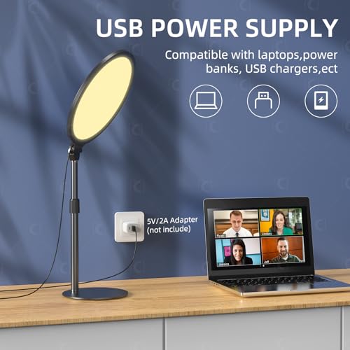Anautin 10.5in LED Desk Ring Light, Video Conference Lighting for Zoom Meeting/Video Calls, Live Stream, Home Office, Computer Lighting for Webcam, Online Classes, Professional Streaming - Image 5