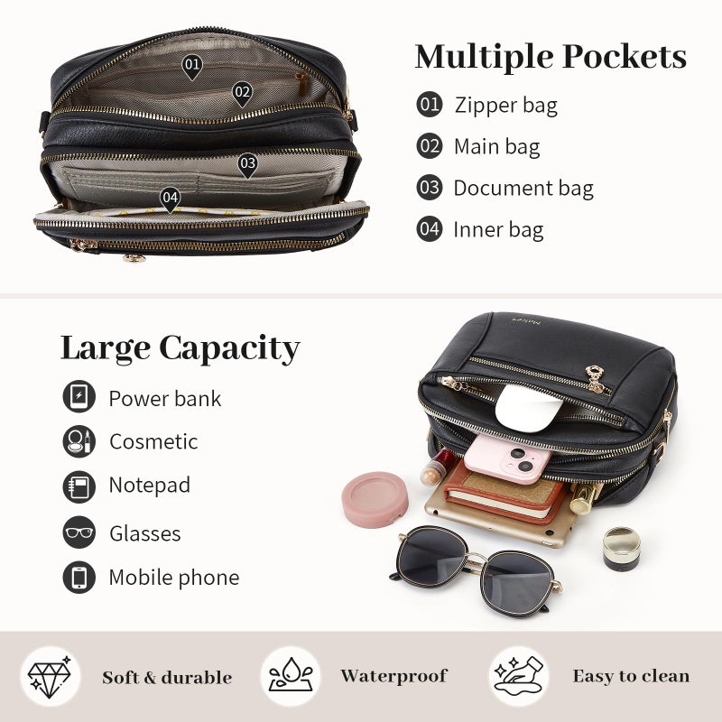 Makes Crossbody Purse for Women Small Crossbody Bags Trendy Vegan Leather with Adjustable Shoulder Straps Gift for Mother Wife Mom - Image 5