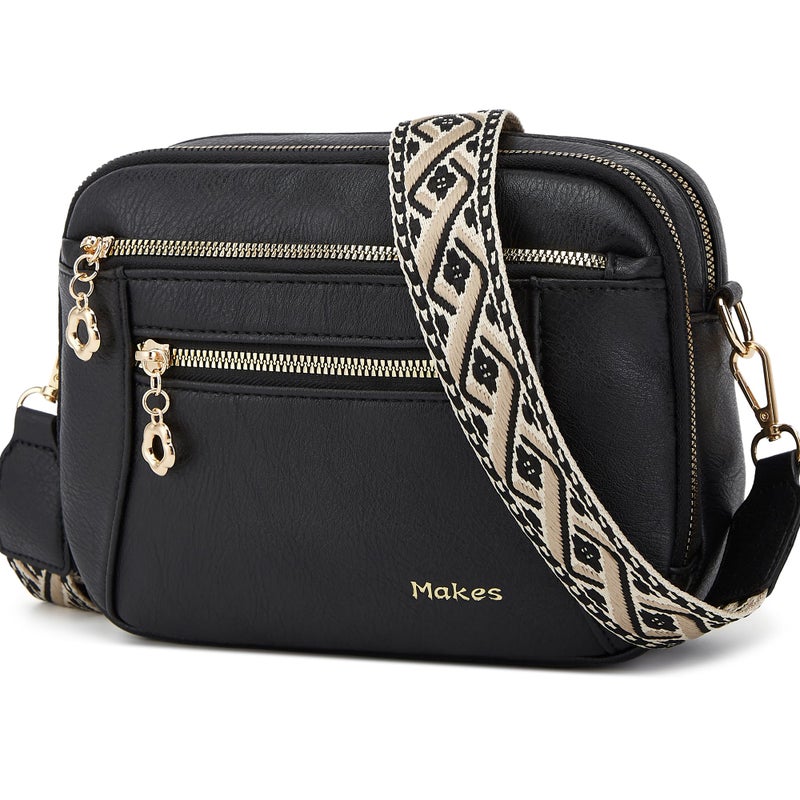 Makes Crossbody Purse for Women Small Crossbody Bags Trendy Vegan Leather with Adjustable Shoulder Straps Gift for Mother Wife Mom - Image 1