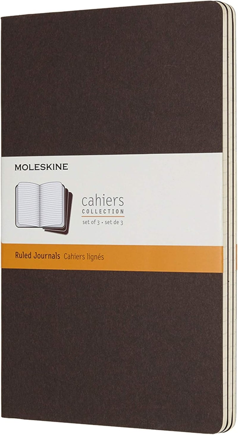 Coffee Brown Large Ruled Cahier Journal (set Of 3) - Image 1