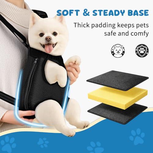 Mosago Dog Backpack Carrier, Adjustable Pet Front Carrier with Thick Padded Bottom Support, Legs-Out Chest Carrier for Small to Medium Dogs 7–11 lbs, Easy Fit for Walking, Hiking, Camping, Traveling - Image 2