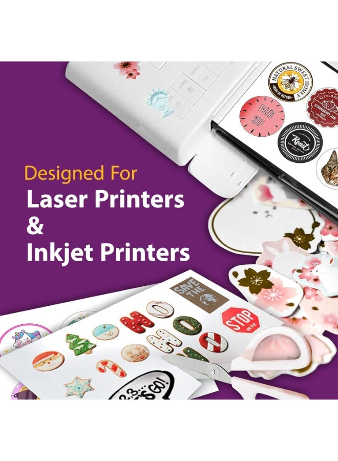 Relex A4 White Glossy Vinyl Sticker Paper, Printable 20 Sheets Self Adhesive- Water Proof, Premium Vinyl Sticker, Brilliant Color, Digital Label, Multi use A4 size, Tear Resistant-Inkjet & Laser Printer - Image 5