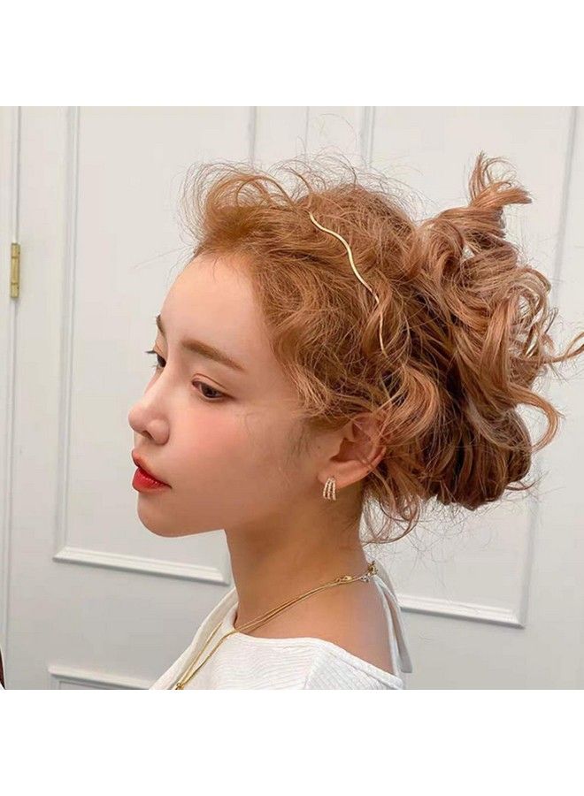 Beaupretty 3Pcs Golden Metal Headbands Wavy Hair Bands Spring Headbands Unisex Hair Hoop For Women Men - Image 5