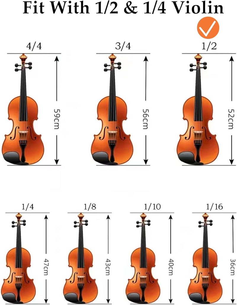 SUEWIO Violin Shoulder Rest for 1/2 Size, [Imitation Wood Grain] Violin Shoulder Rest with Comfortable Foam Pad & Height Adjustable Feet - Image 4