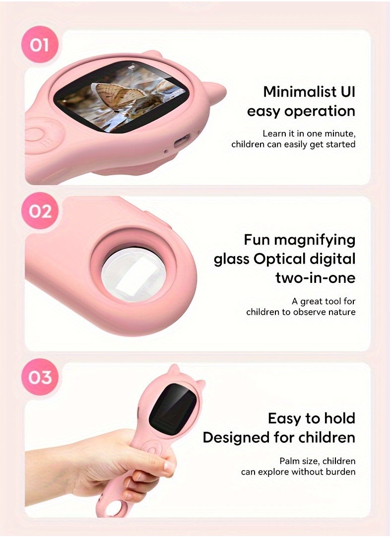Mini Kids Optical Microscope With Photo And Video Function 500x Observe The Microscopic World Science Children Educational Toys