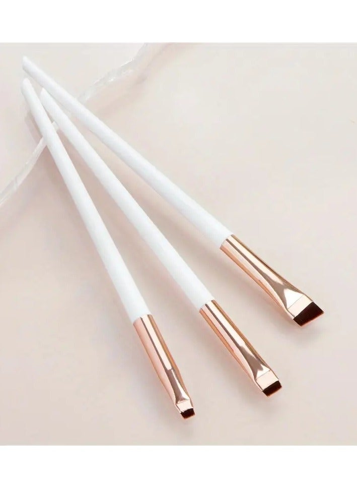 أوريتي مجموعة فرش المكياج من ميك أب، 3 قطع، فرشاة مسطحة ودقيقة لرسم العيون والحواجب، أدوات تجميل مثالية لتحديد الوجه وتعزيز جمالك - Image 1