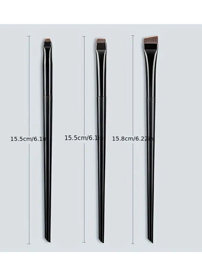 أوريتي مجموعة فرش المكياج من ميك أب، 3 قطع، فرشاة مسطحة ودقيقة لرسم العيون والحواجب، أدوات تجميل مثالية لتحديد الوجه وتعزيز جمالك - Image 3