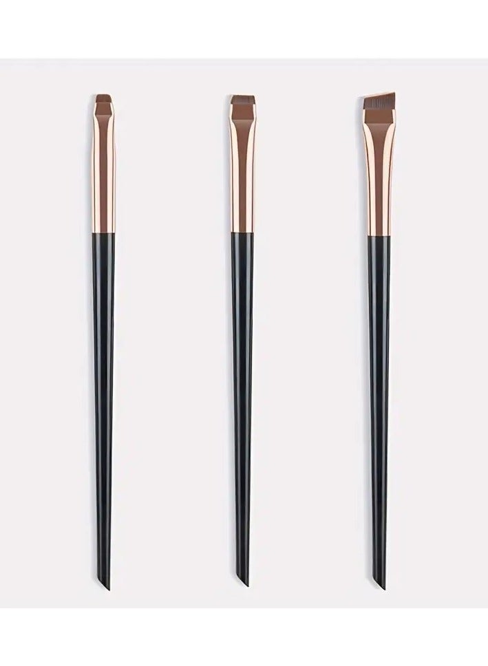 أوريتي مجموعة فرش المكياج من ميك أب، 3 قطع، فرشاة مسطحة ودقيقة لرسم العيون والحواجب، أدوات تجميل مثالية لتحديد الوجه وتعزيز جمالك - Image 2