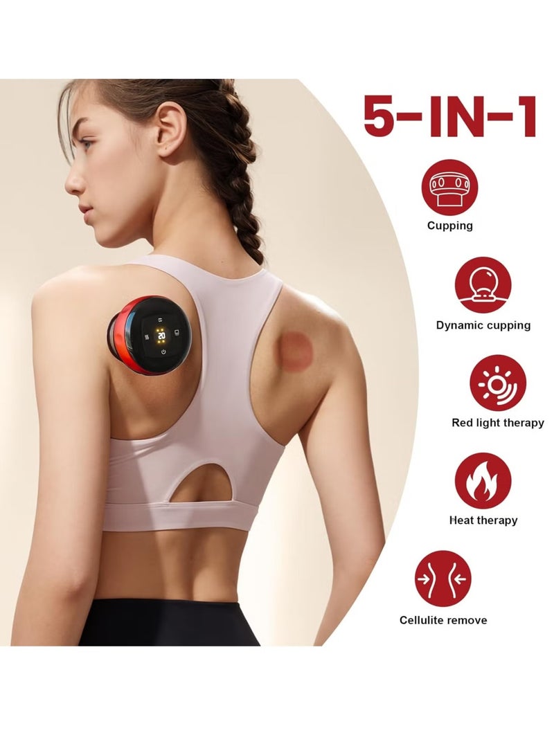 ELTRAZONE Smart Dynamic Cupping Therapy Set – 4-in-1 Vacuum Massage Device with Gua Sha  Cellulite Treatment – 12-Level Suction  Heat for Deep Tissue Massage, Muscle Recovery  Pain Relief – Red Light Therapy - Image 2