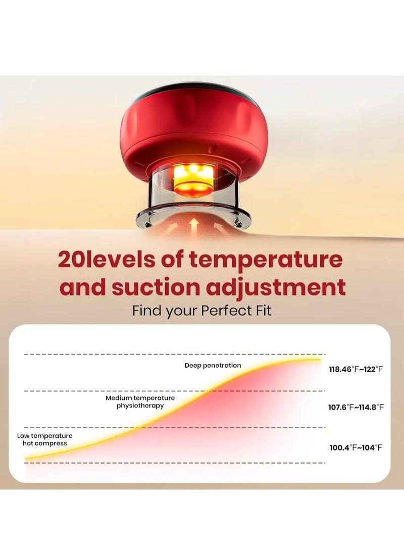 ELTRAZONE Smart Dynamic Cupping Therapy Set – 4-in-1 Vacuum Massage Device with Gua Sha  Cellulite Treatment – 12-Level Suction  Heat for Deep Tissue Massage, Muscle Recovery  Pain Relief – Red Light Therapy - Image 4