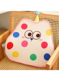 Dopamine Cartoon Waist Back Memory Foam Chair Cushion Sofa Office Cushion Cute Waist Protection Bedside Non-slip Backrest-Specifications:Colorful Polka Dots-Color:40*38*12cm 0.22kg