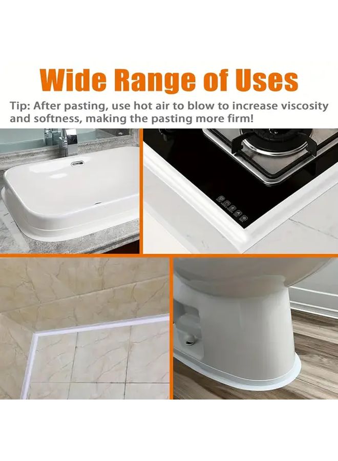 White Waterproof Self Adhesive Sealing Strip For Sink Shower Floor Wall - Image 5