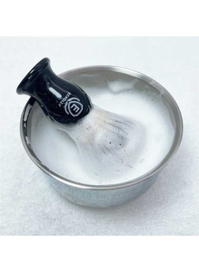 ECHOLLY Luxury Shaving Brushes For Men by Echolly-Super Strong NO Shedding Bristle Shave Brushes for Men-Smooth Acrylic Handle Legacy Shave Brush-Rich and Fast Lather Shaving Cream Brush Gifts for Fathers Day - Image 2