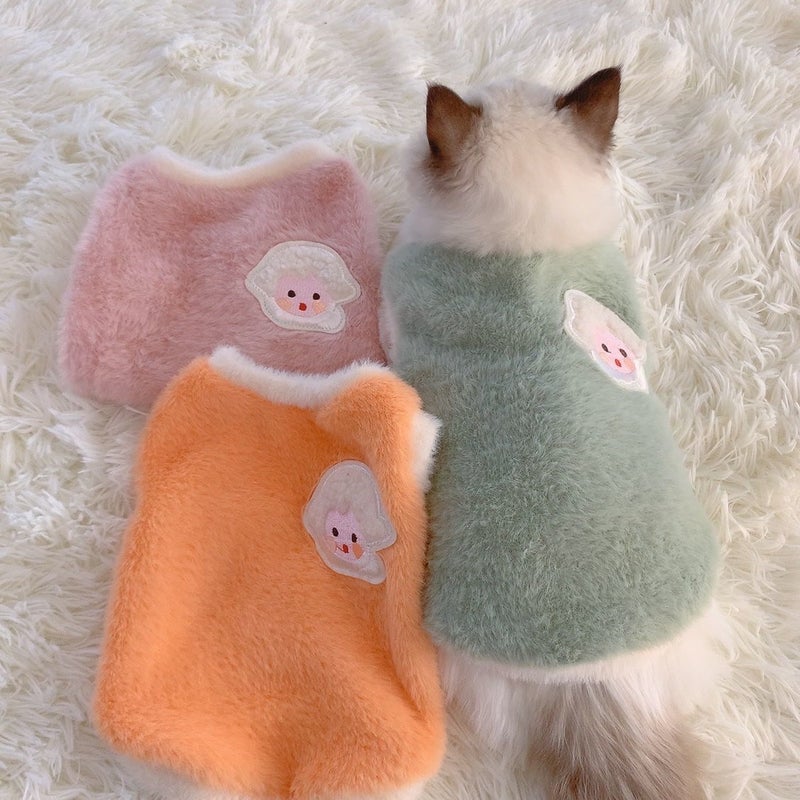 Cat Clothes Winter Warm Hair-Proof Puppet Blue Cat Cute Pet Kitten Small Dog Pet Clothes - Image 2
