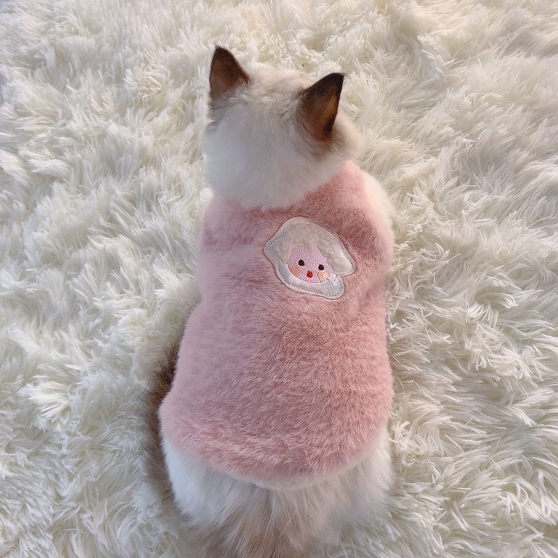 Cat Clothes Winter Warm Hair-Proof Puppet Blue Cat Cute Pet Kitten Small Dog Pet Clothes - Image 3
