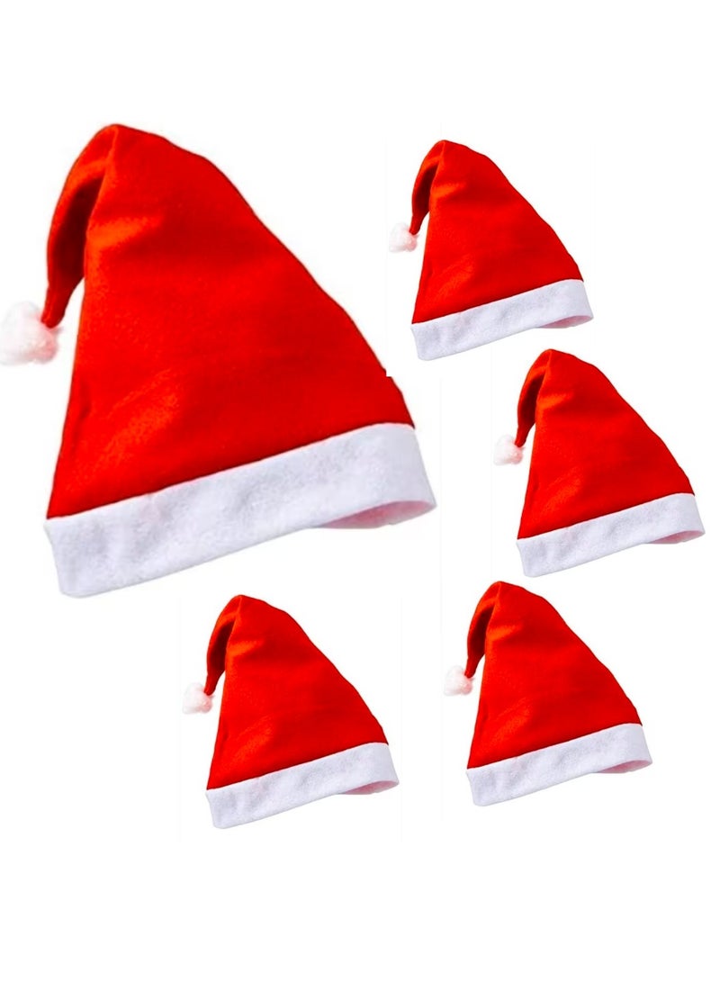 Vitacelli 5Pcs Christmas Santa Hat Red - Image 1