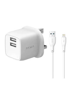 With USB-A to Lightning Cable - White