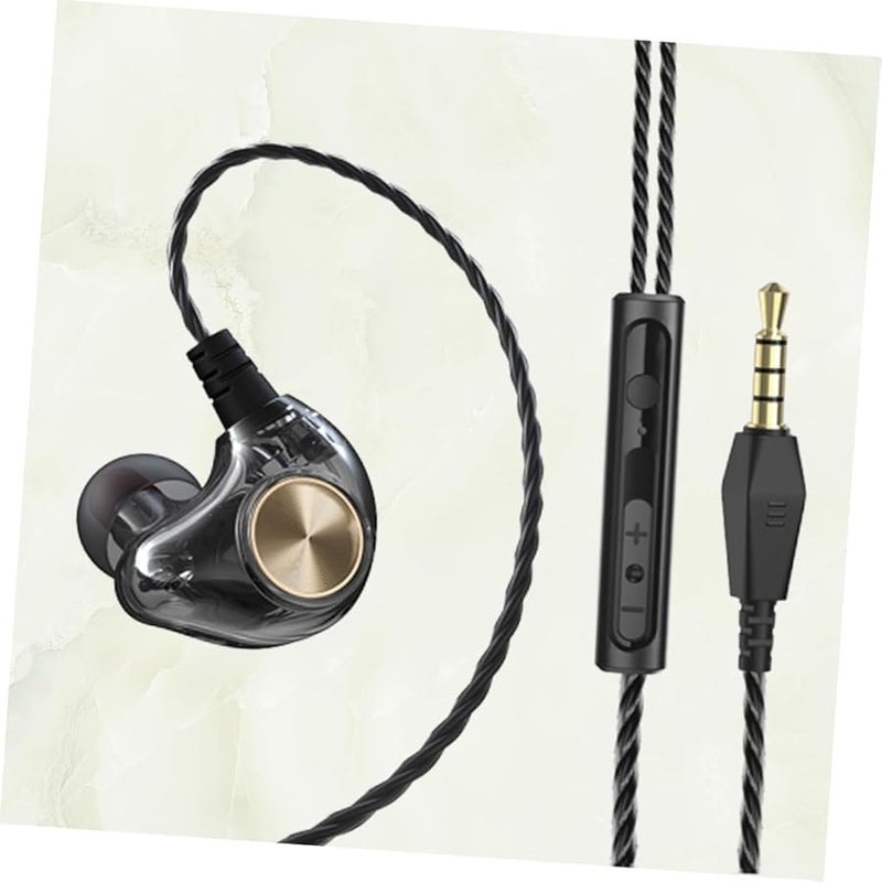 Nuobesty Wired Earphone with Mic Powerful Bass Ergonomic Secure Headset Transparent Black - Image 5