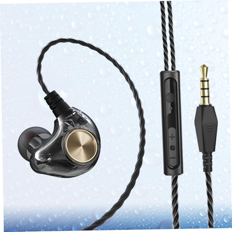 Nuobesty Wired Earphone with Mic Powerful Bass Ergonomic Secure Headset Transparent Black - Image 3