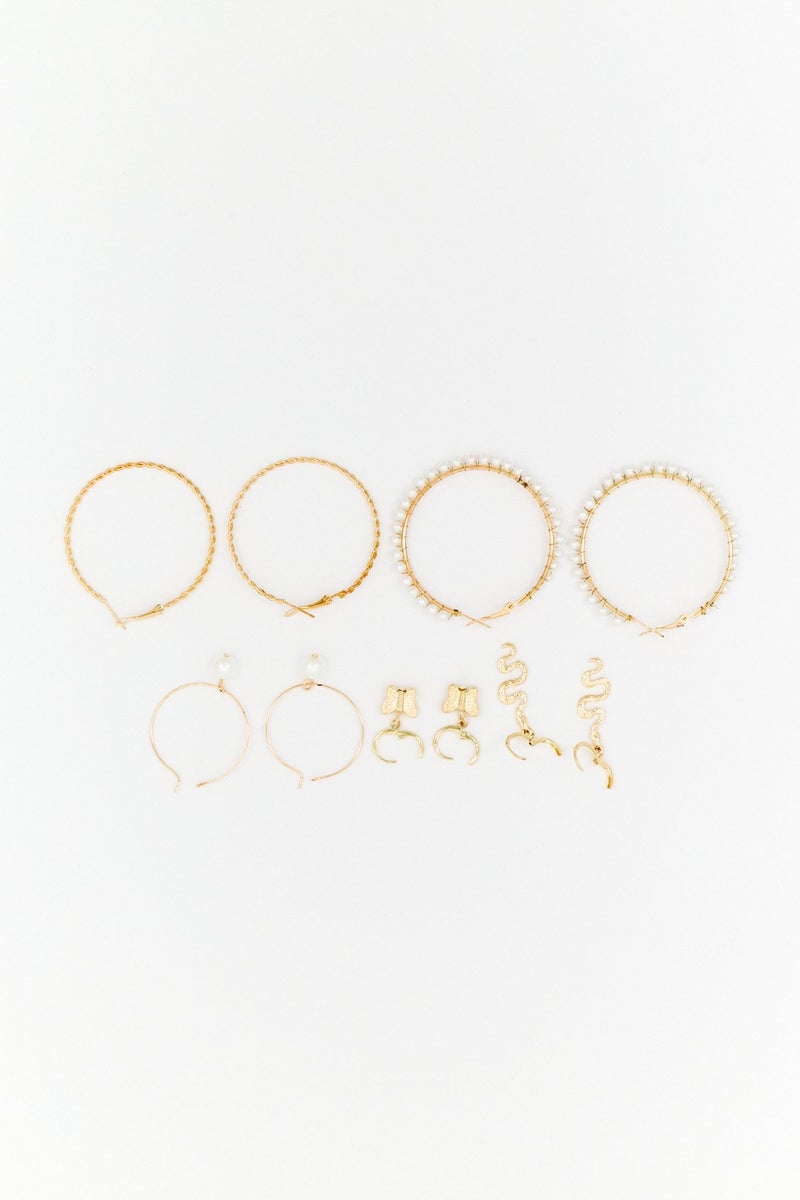 Eden by Adina Eden Women 5 Pairs Butterflies, Snakes, Pearls Earrings Set, Multicolor - Image 3