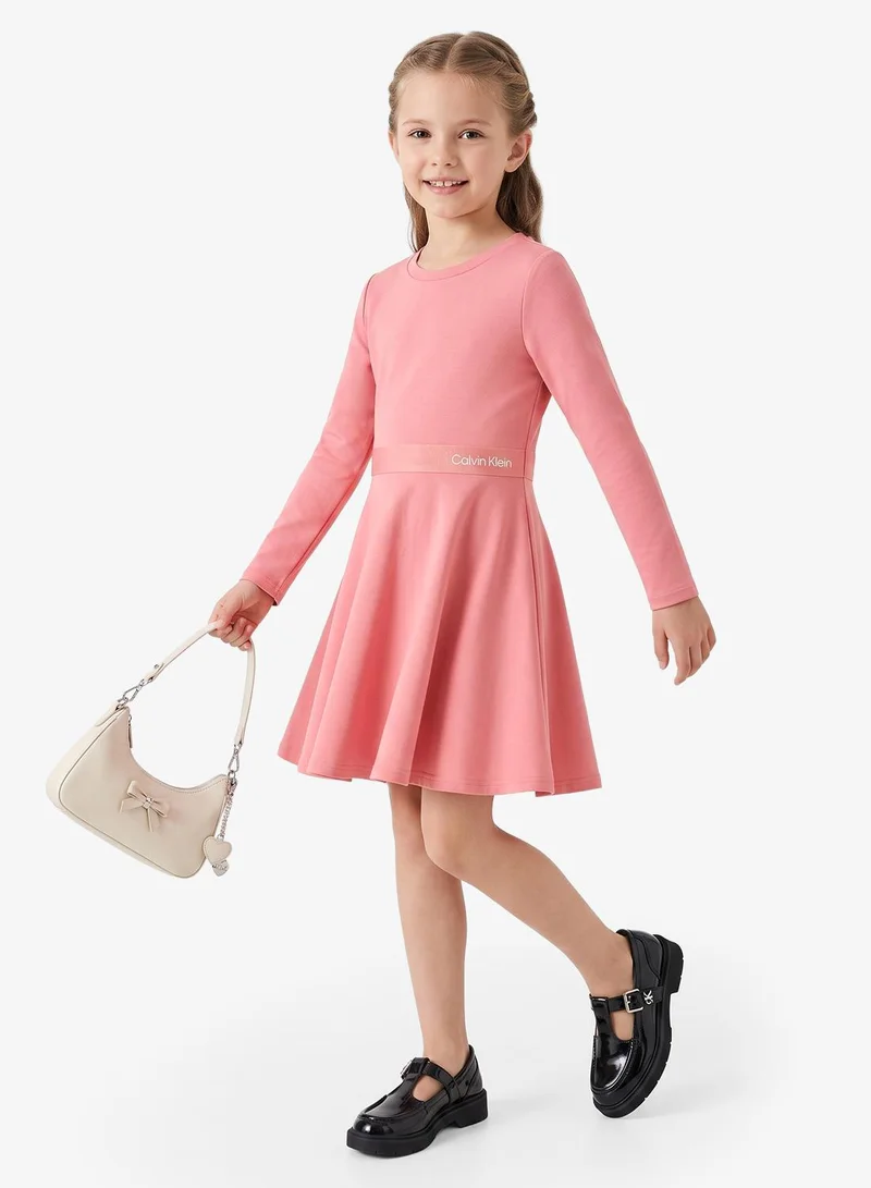 Calvin Klein Jeans rose pink Kids Logo Mini Shift Dress for Women | Best Price UAE