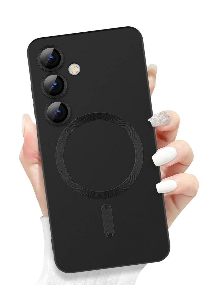 بورتوني حافظة سامسونج جالاكسي S25 بلس 5G المغناطيسية الفاخرة ذات الطلاء المعدني مع حماية كاملة لعدسة الكاميرا وغطاء مضاد للصدمات لهاتف سامسونج جالاكسي S25 بلس 5G - Image 1