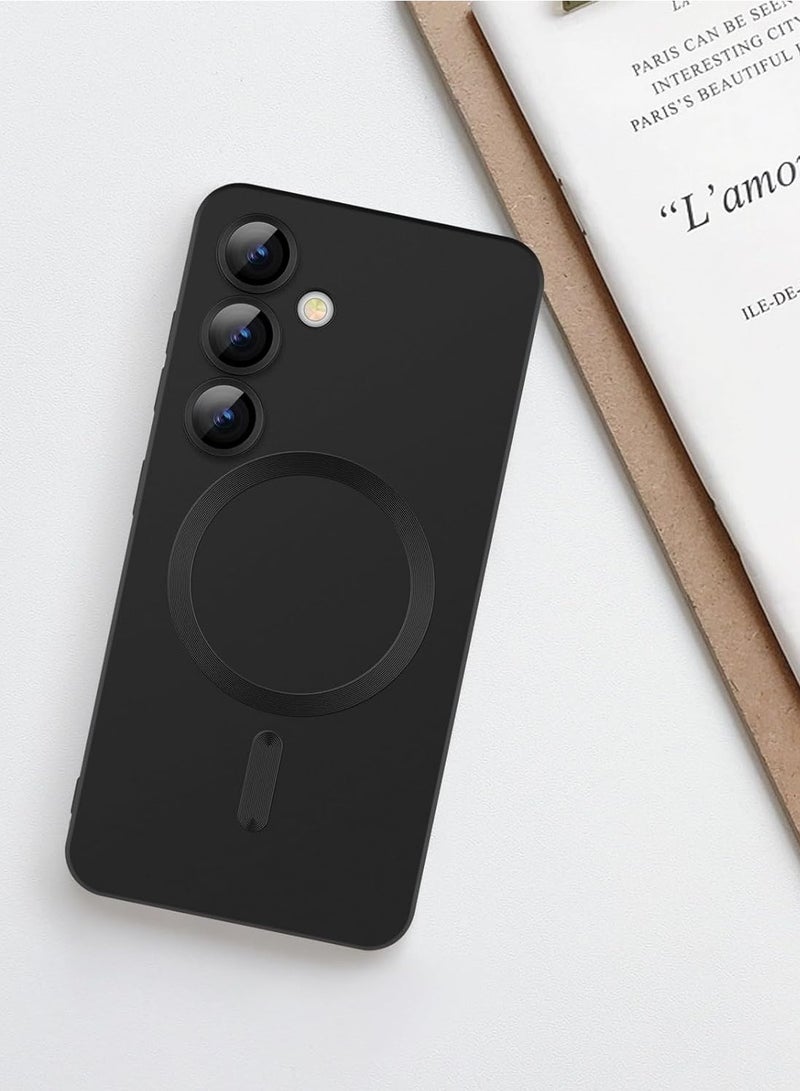 بورتوني حافظة سامسونج جالاكسي S25 بلس 5G المغناطيسية الفاخرة ذات الطلاء المعدني مع حماية كاملة لعدسة الكاميرا وغطاء مضاد للصدمات لهاتف سامسونج جالاكسي S25 بلس 5G - Image 2