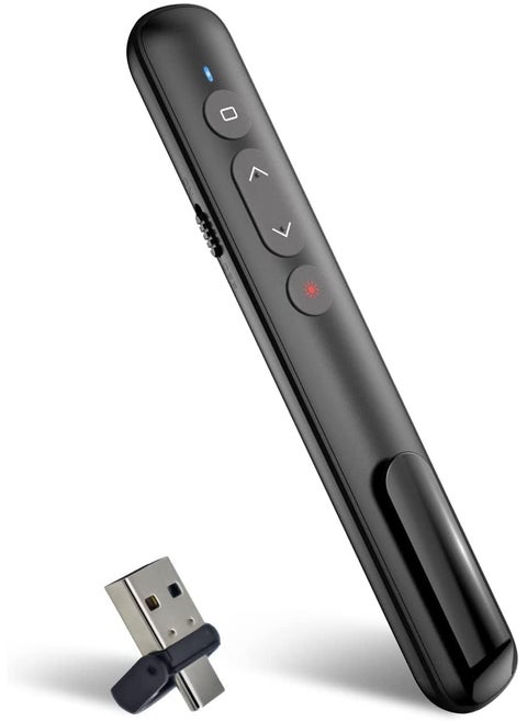 Wireless Presenter Remote, Presentation Clicker with Hyperlink u0026 Volume Remote Control PowerPoint Office Presentation Clicker for Keynote/PPT/Mac/PC/Laptop(Battery Included)