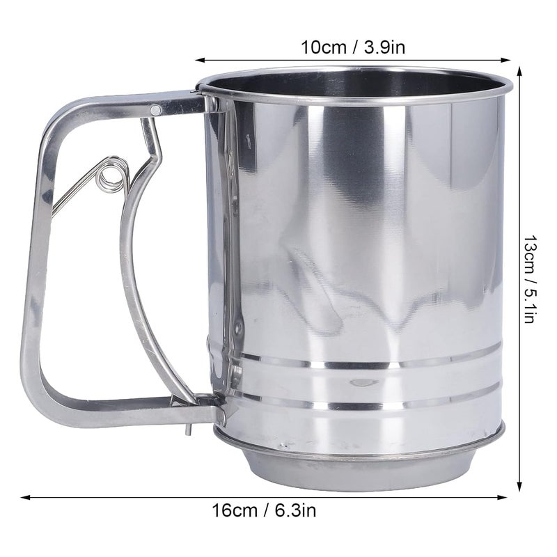 Perfect Pricee Flour Sifter Hand Squeeze Fine Mesh Flour Sifter Stainless Steel Baking Sieve Cup for Powdered Sugar for Home Bakery Pack 1 - Image 3