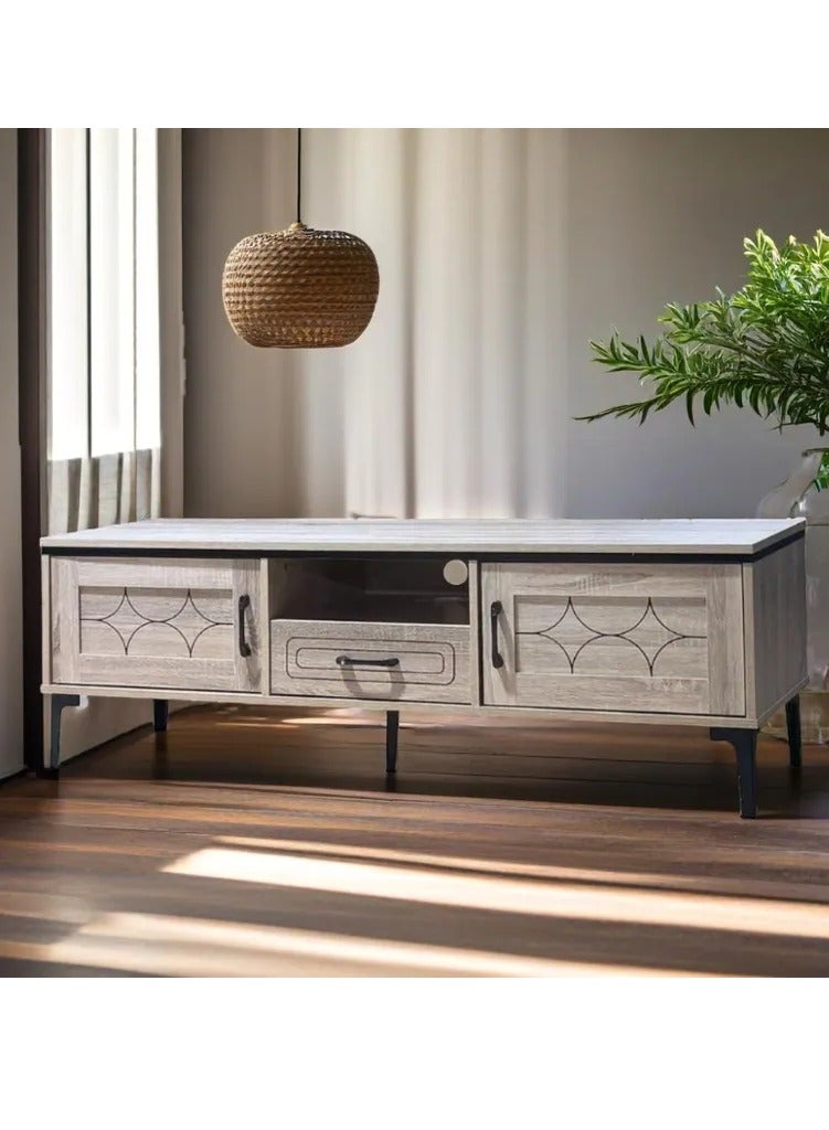 l'elefante Elite Wooden TV Stand with Extra-Large Storage Cabinets & Silent Drawer, Premium TV Console for Living Room Lounge Entertainment Hub - Image 2