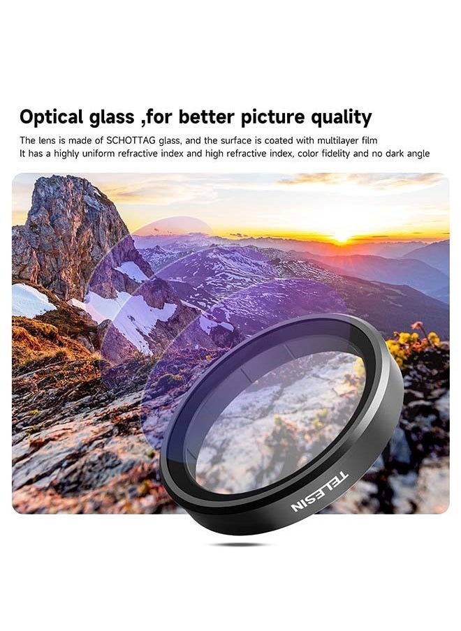 TELESIN TELESIN Lens Fiter Set for DJI Action 4 Action 3 Camera Accessories, 4-Pack CPL ND32 ND16 ND8 Polarizing Neutral Density HD Filter Lens Protective Protector Cover for DJI Osmo Action Accessory  - Image 3
