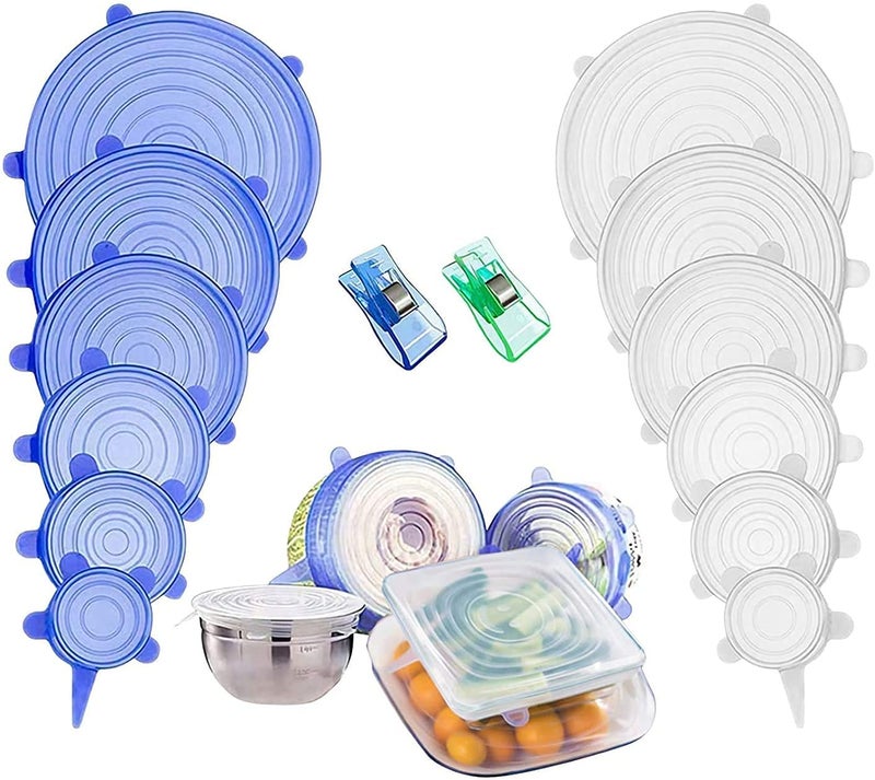 Zipron Silicone Stretch Lids Set of 6 Multi Size Reusable Silicone Lids - Food and Bowl Covers, Dishwasher and Freezer Safe (Multicolour) - Image 1