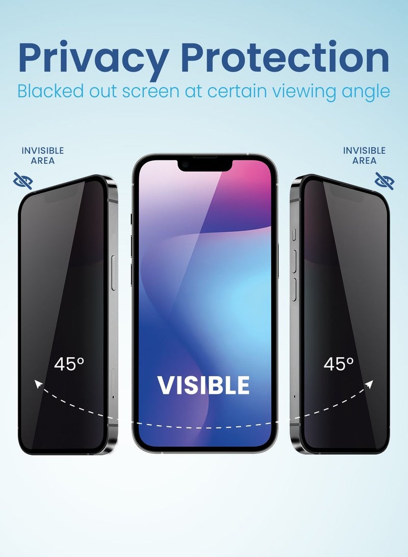 Remson واقي شاشة Remson Glass Guard Pro + 9H من الزجاج المقوى للخصوصية بتغطية كاملة مع أداة تثبيت المحاذاة التلقائية مصمم لهاتف iPhone 14 مقاس 6.1 بوصة - Image 5