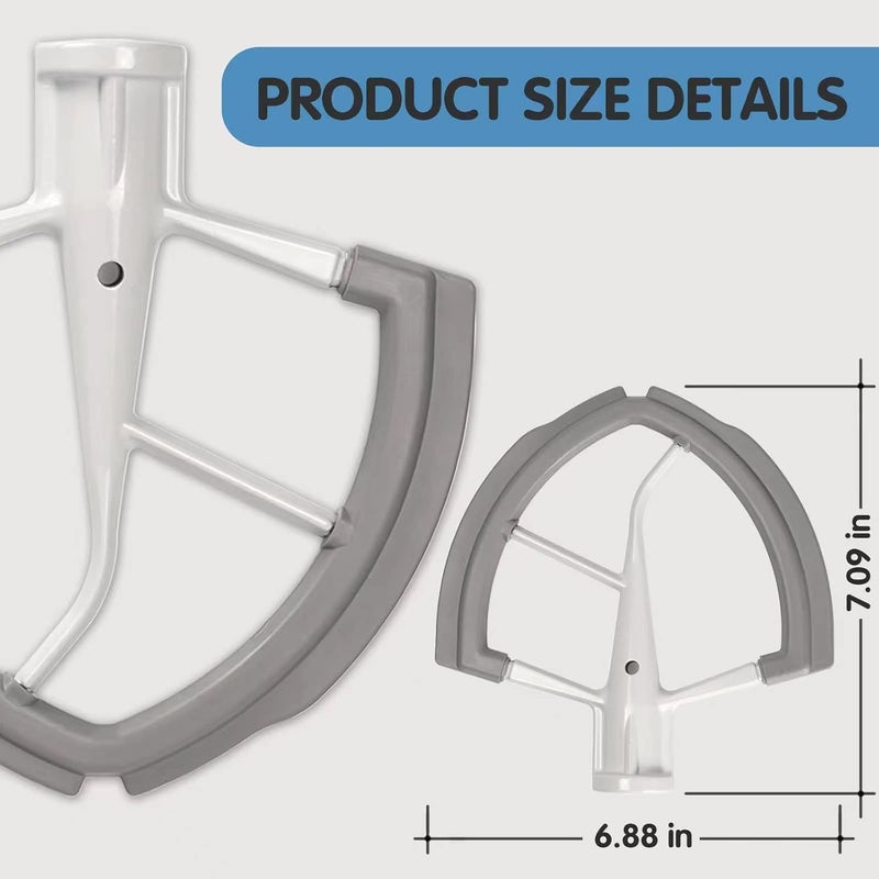 Moloudan 6 Quart Flex Edge Beater for Kitchenaid Bowl-Lift Stand Mixers, Kitchenaid Paddle Attachment with Both-Sides Flexible Silicone Edges Bowl Scraper, And Mixer Slider Mat for Kitchenaid 6 Qt Mixer - Image 4