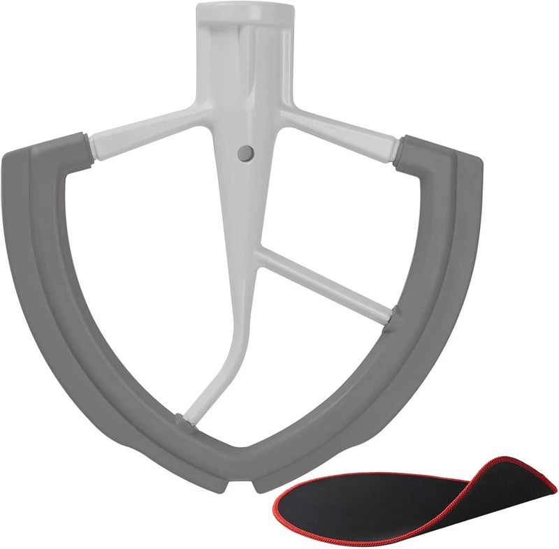 Moloudan 6 Quart Flex Edge Beater for Kitchenaid Bowl-Lift Stand Mixers, Kitchenaid Paddle Attachment with Both-Sides Flexible Silicone Edges Bowl Scraper, And Mixer Slider Mat for Kitchenaid 6 Qt Mixer - Image 1