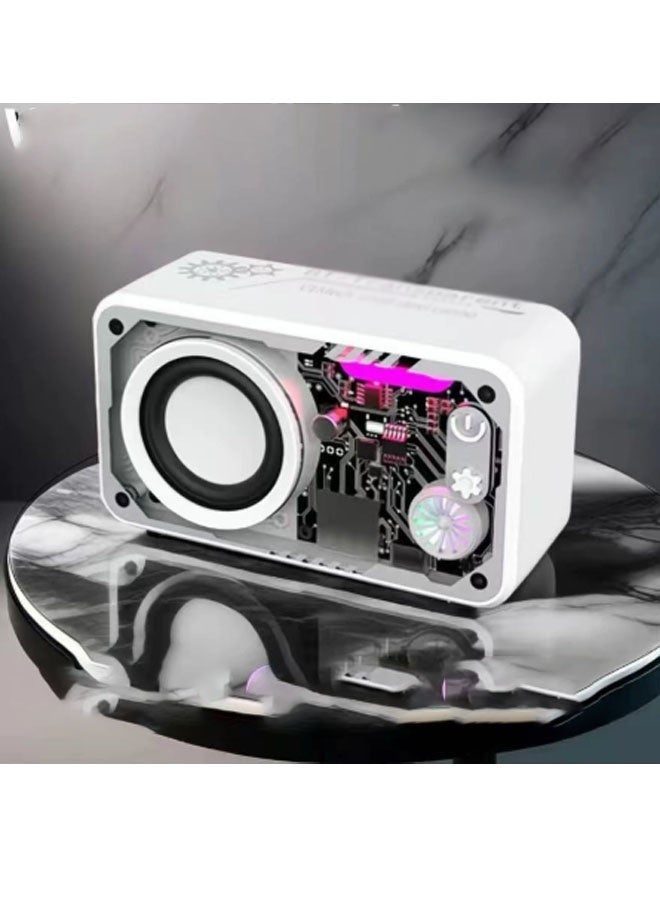 نيوترل مكبر صوت لاسلكي Bluetooth V1 Cyber Esports، مكبر صوت عالي الطاقة 10 وات، إضاءة RGB نابضة بالحياة، تشغيل الموسيقى، استقبال المكالمات. مثالي للألعاب الإلكترونية والأفلام وحفلات أعياد الميلاد والتجمعات الخارجية ومناسبات تناول الطعام (أبيض). - Image 2