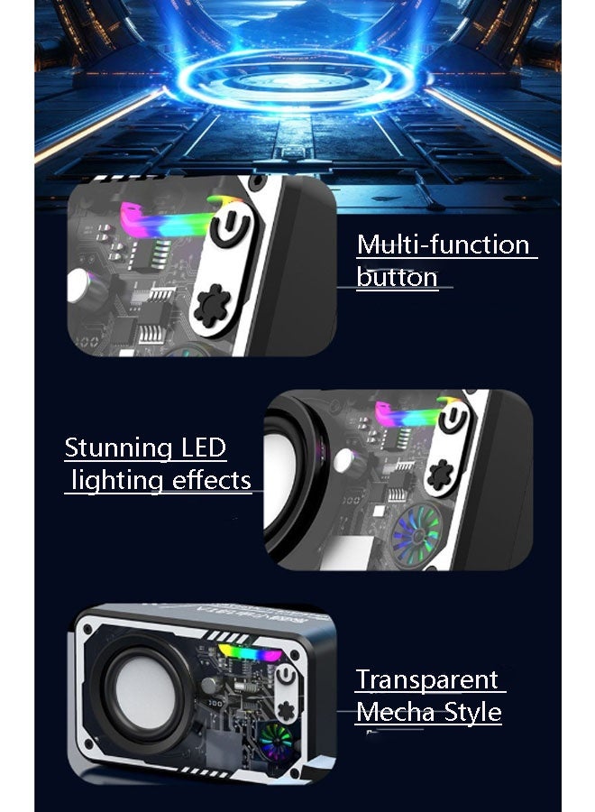 نيوترل مكبر صوت لاسلكي Bluetooth V1 Cyber Esports، مكبر صوت عالي الطاقة 10 وات، إضاءة RGB نابضة بالحياة، تشغيل الموسيقى، استقبال المكالمات. مثالي للألعاب الإلكترونية والأفلام وحفلات أعياد الميلاد والتجمعات الخارجية ومناسبات تناول الطعام (أبيض). - Image 4