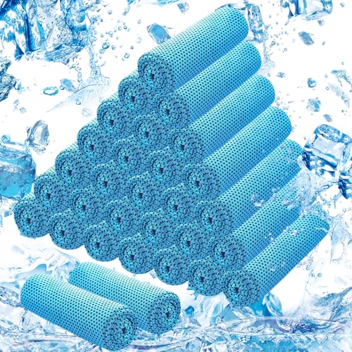 LYDTICK 30Pack Cooling Towels for Neck and Face (40"x12"), Ice Microfiber Cooling Towels Bulk for Workout Chill Sweat Towels Cooling Neck Wraps for Gym Yoga Golf Running Sport - Image 1