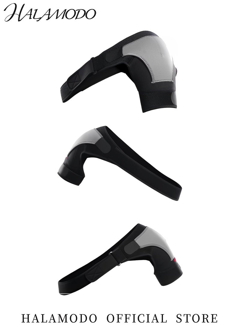 هالامودو دعامة داعمة للكتف مع وسادة ضغط للرجال والنساء دعامة كتف قابلة للتعديل لتمزق الكفة المدورة والتهاب الأوتار والخلع والتهاب الجراب وتمزق الشفا وآلام المفصل المتردد - Image 3