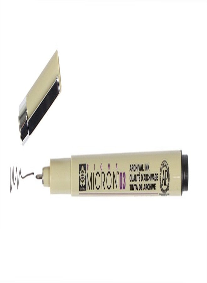 Pigma Sakura Micron 03 - Pigment Fineliners - 0.35mm - Black [Pack of 3] - Image 2