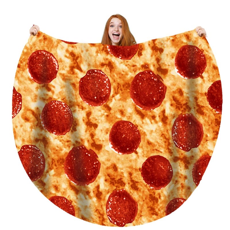 moonysweet Pizza Blanket for Adult and Kids Novelty Food Blanket 60 inches Adult Size Funny Realistic Throw Blanket 21 Fuzzy Fleece Blanket Flannel Teens Boys and Girls - Image 2